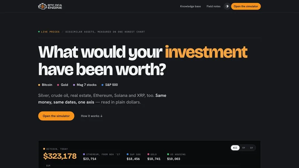 BTC DCA Engine — homepage