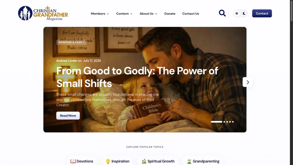Christian Grandfather Magazine — homepage