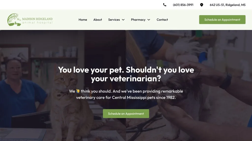 Madison Ridgeland Animal Hospital — homepage