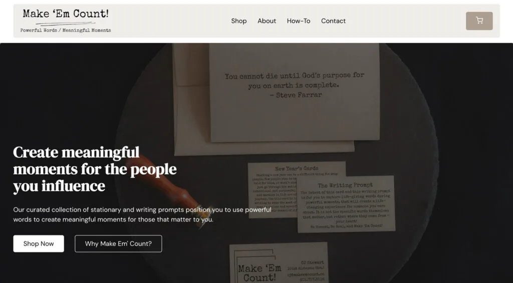 Make 'Em Count — homepage