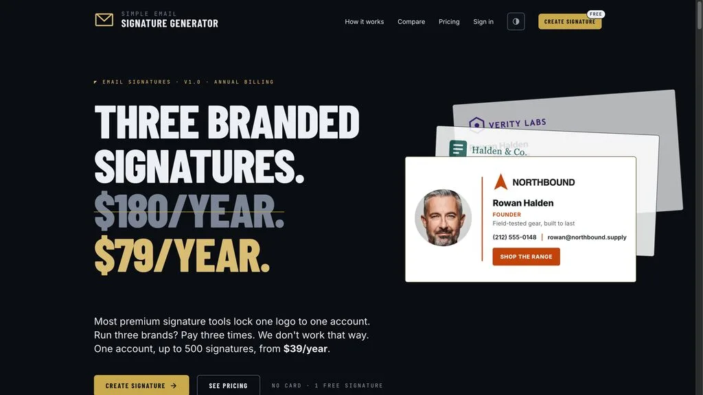 Simple Email Signature — homepage